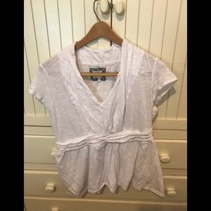 Anthropologie White Wrap Top